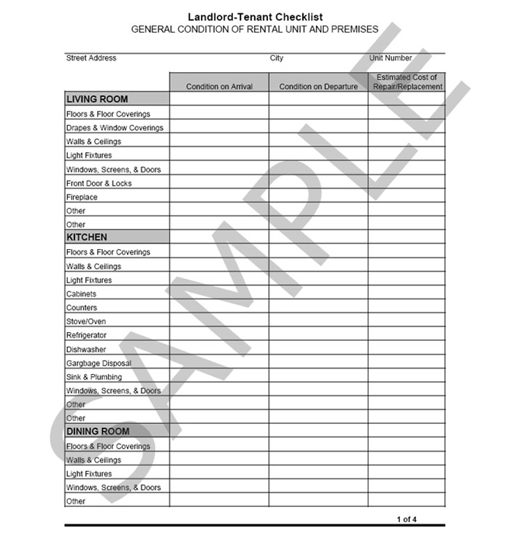 Move In/Out Checklist